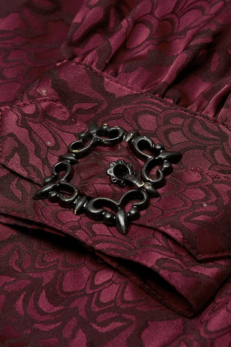 Gothic Men's Shirt with Eyelets and Metal Cuffs