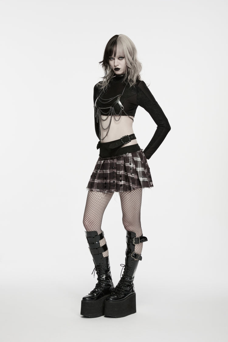 Punk Royal Tassel Body Harness with Black Chain Accents for Women