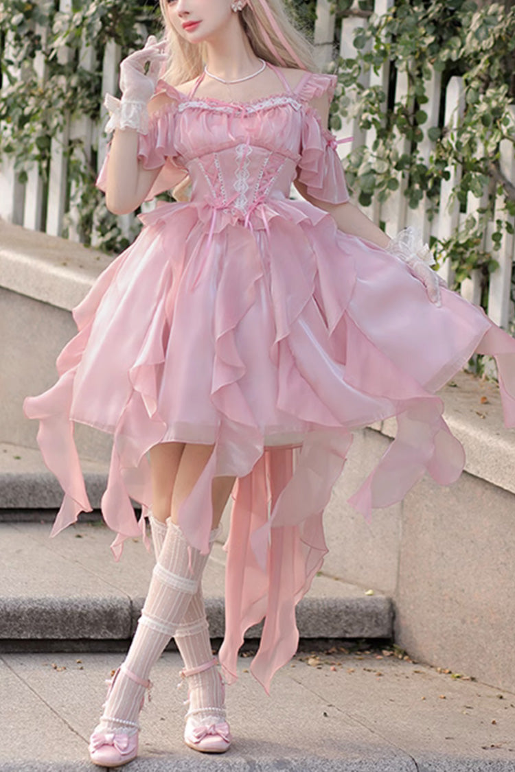 Rose Galaxy Corset Ribbon Lolita Jumper Dress