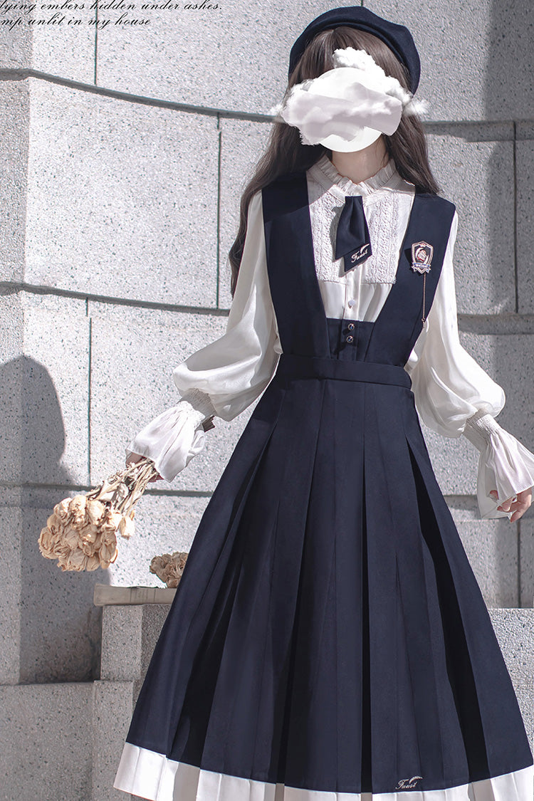Azure Collegiate Elegant Sleeveless Jumper Gown