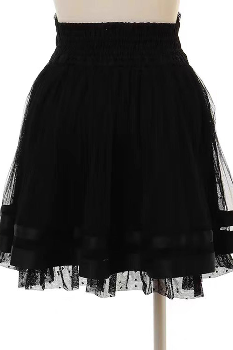 Multi Layered Ruffle Lace Sweet Jirai Skirt in Three Shades