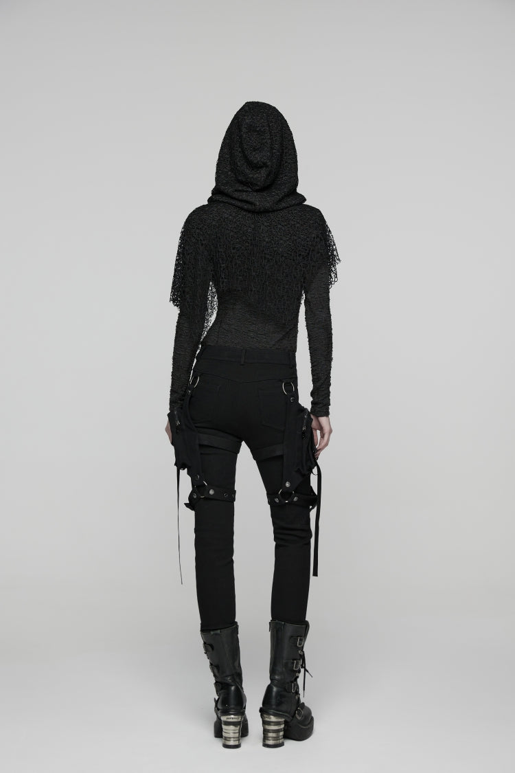 Detachable Eyelet Military Punk Trousers for Women
