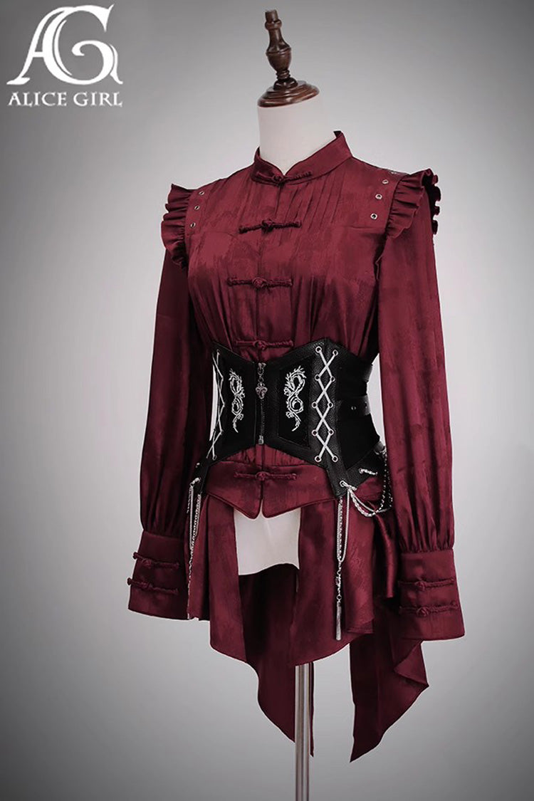 Zipper Lace-Up Classic Waistband in Black