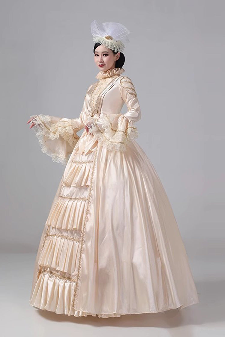 British Embroidered Medieval Victorian Gown - Vintage Court Style