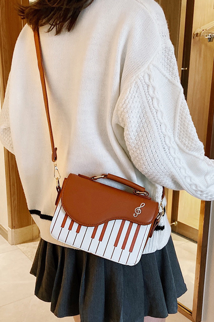 Piano Notes Embroidered Shoulder Bag