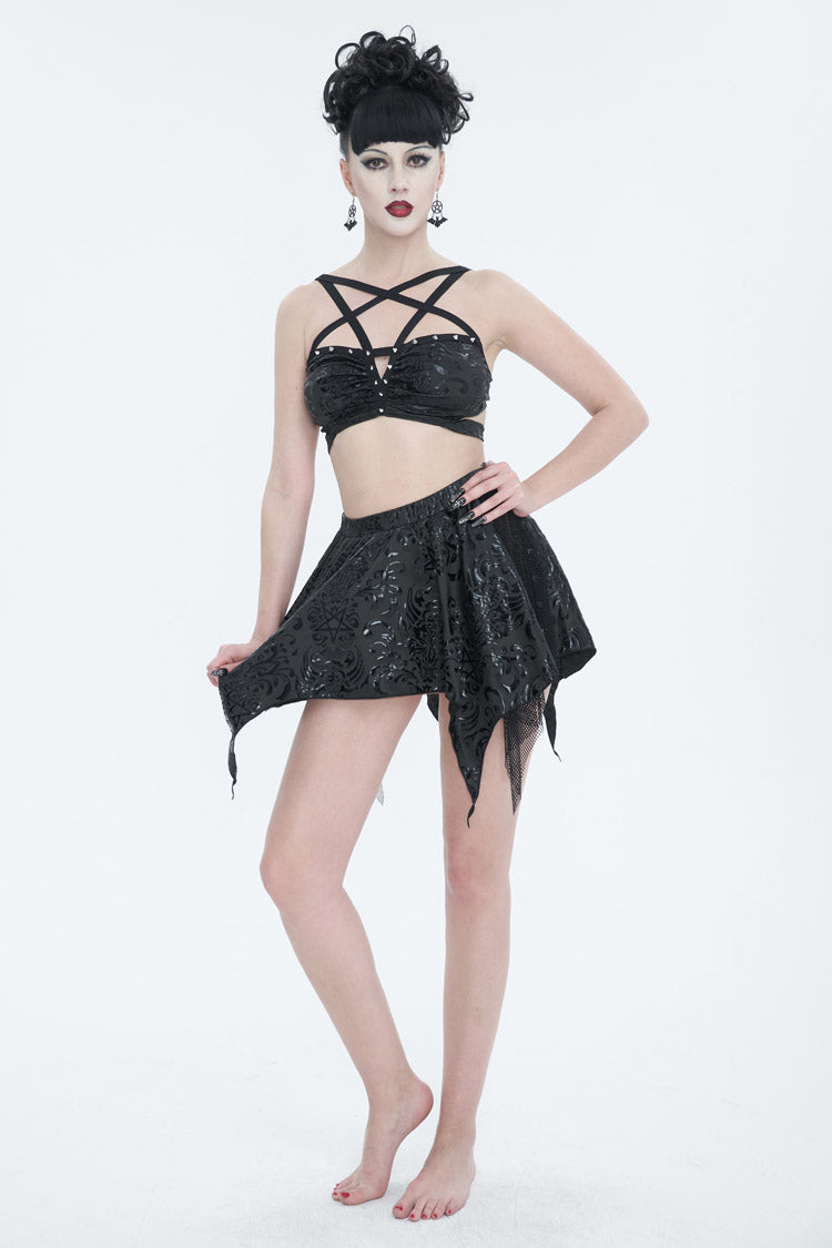 Occult Emblem Strap Two-Piece Gothic Bikini Set