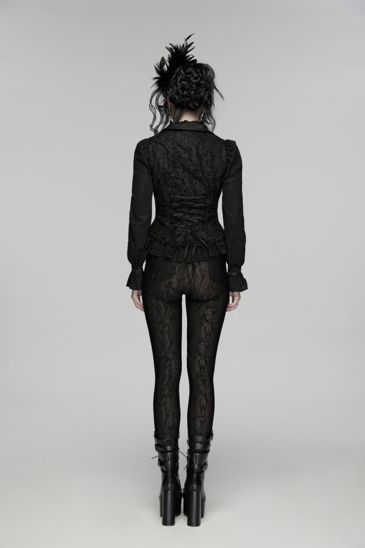 Cut-Out Lace Slim Gothic Cool Sleeveless Vest