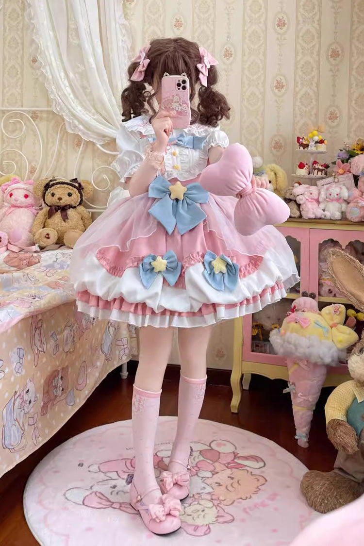 Wishing Star Bowknot JSK Dress with Bud Accents