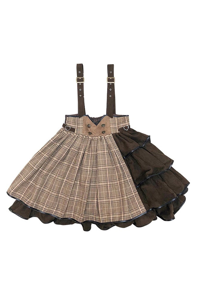Cocoa Sherlock Detective Ruffle Color-Block Gothic Lolita Skirt