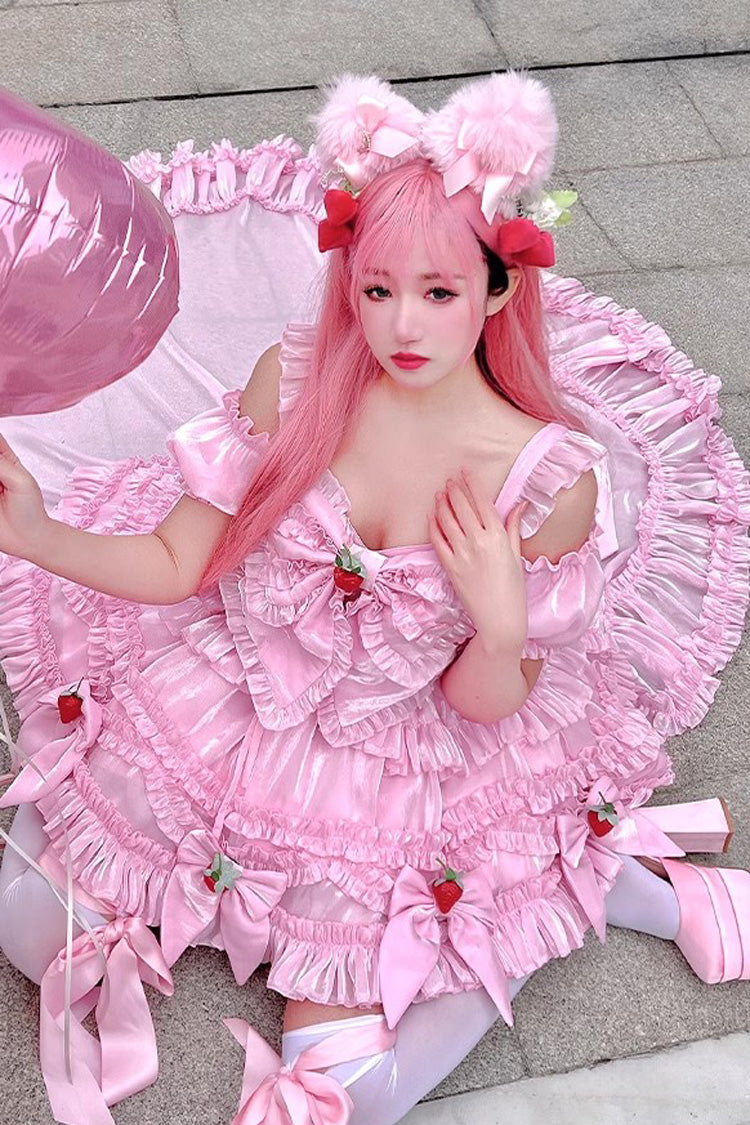 Rose Strawberry Enchantress Party Theme Cute Sweet Princess Lolita Strapless Gown