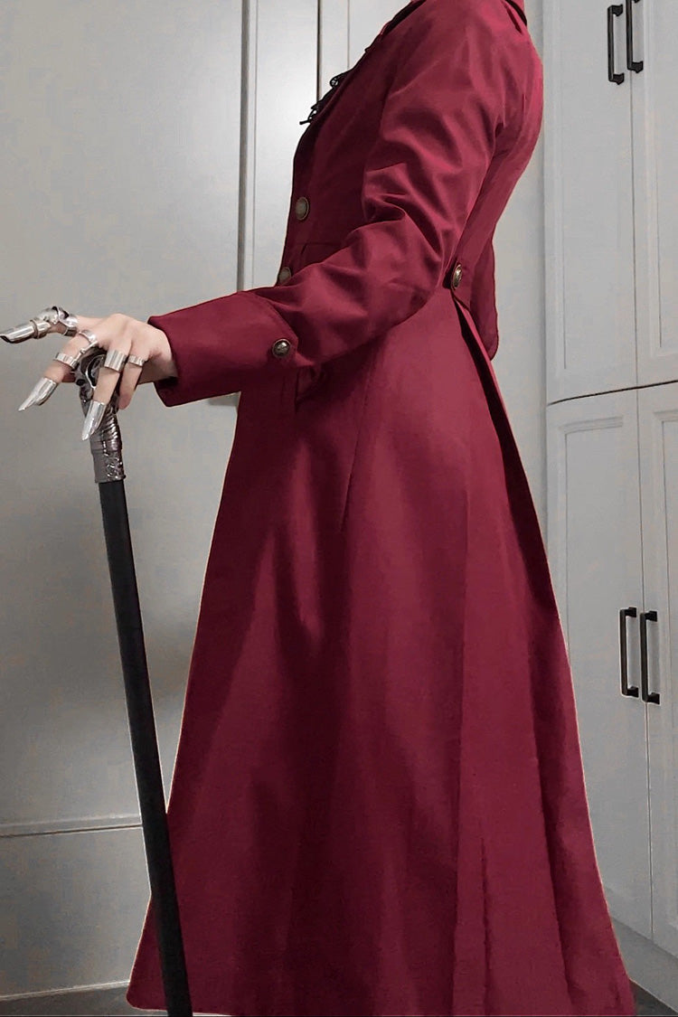 Slim Gothic Trench Coat with Long Sleeves - Paranoid's Punishment, 2 Shades