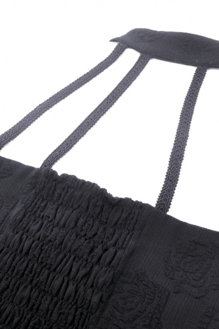 Off Shoulder Halterneck Lace Irregular High Low Multi-Layered Gothic Dress