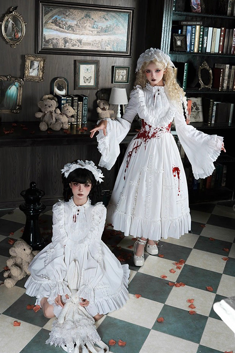 Ivory Gothic Dress Set with Hime Sleeves and Lace - Cross Doll
