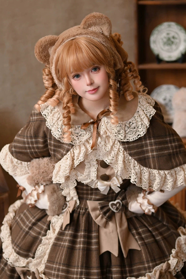 Cocoa Sleeveless Ruffled Bow Print Sweet JSK Dress