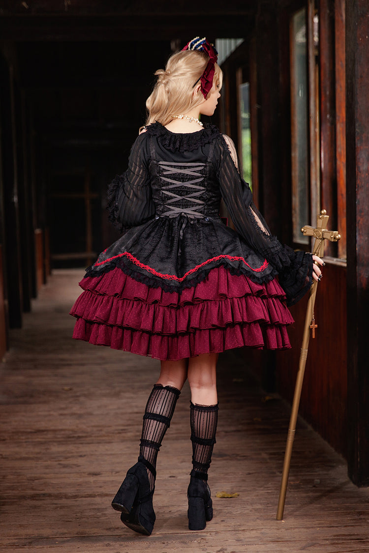 Pearl Box Slim Sweet Elegant Lolita JSK with Triple-Layered Bowknot