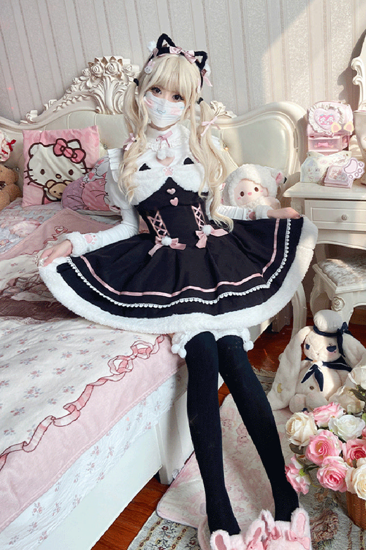 Double-Layered Bowknot Sweet Lolita JSK for Cool Weather - Star Who Meow
