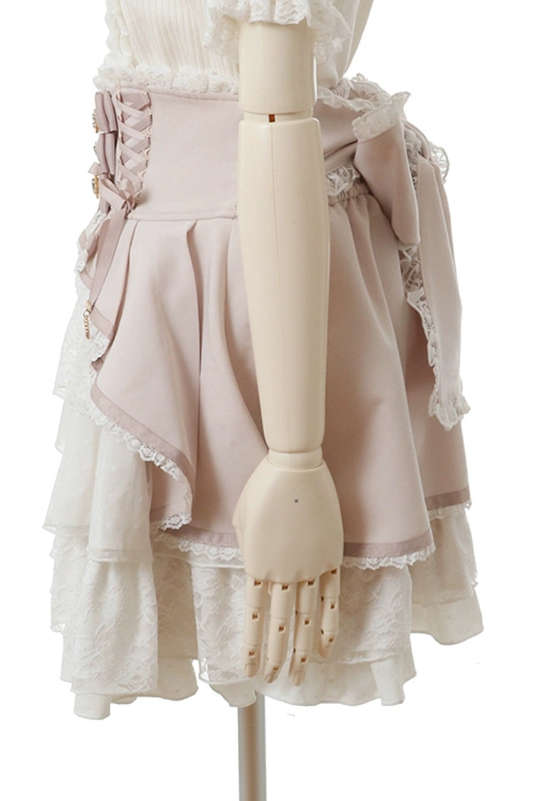 Rose High-Waist Layered Lace Jirai Kei Skirt