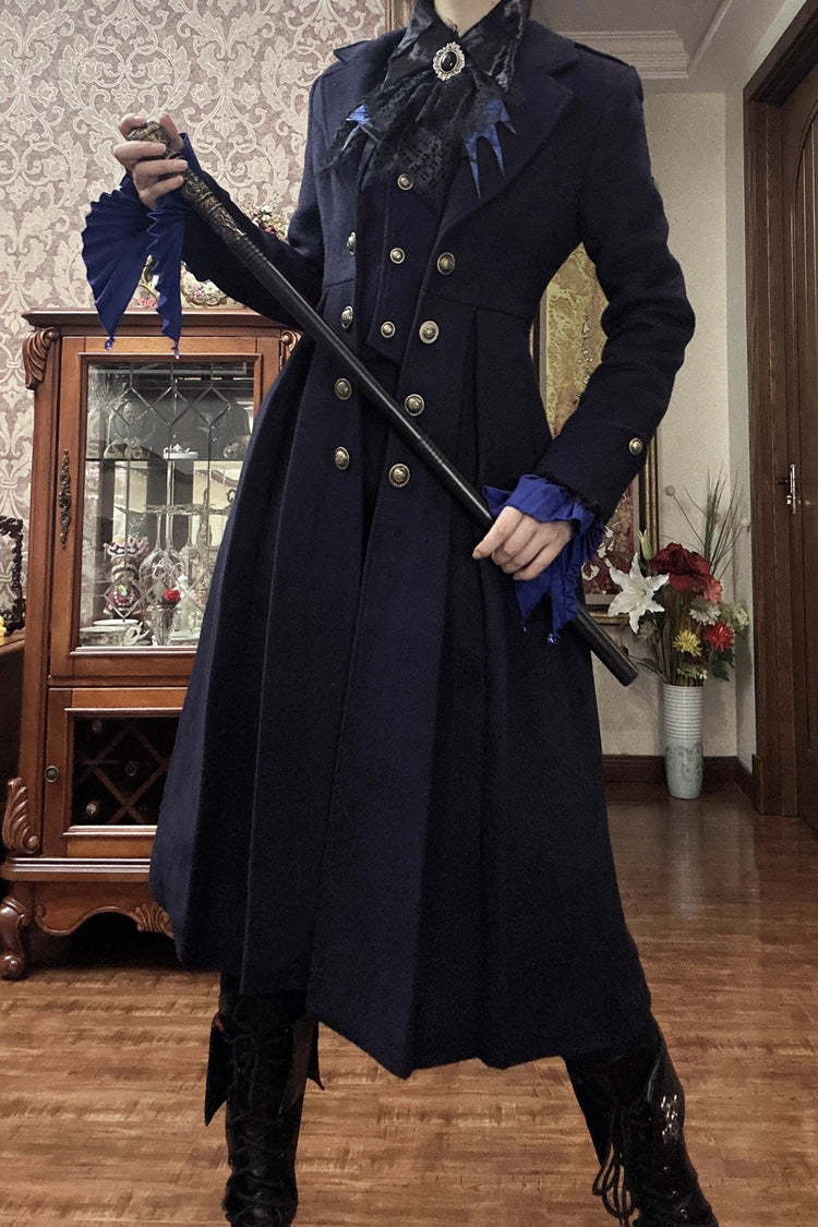 Wool Slim Gothic Trench Coat with Long Sleeves - Paranoid's Punishment, 4 Shades