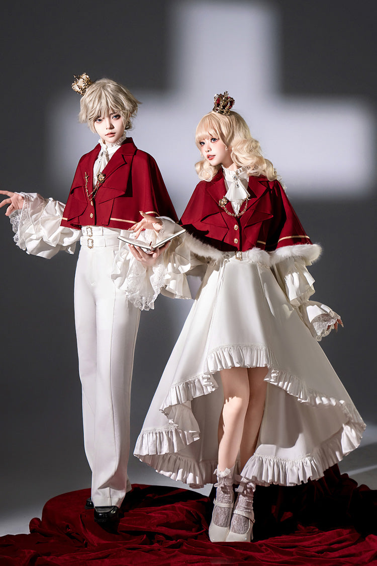 Ivory Ouji Skirt Pants with Ruffled Long Sleeves - Day and Night Song