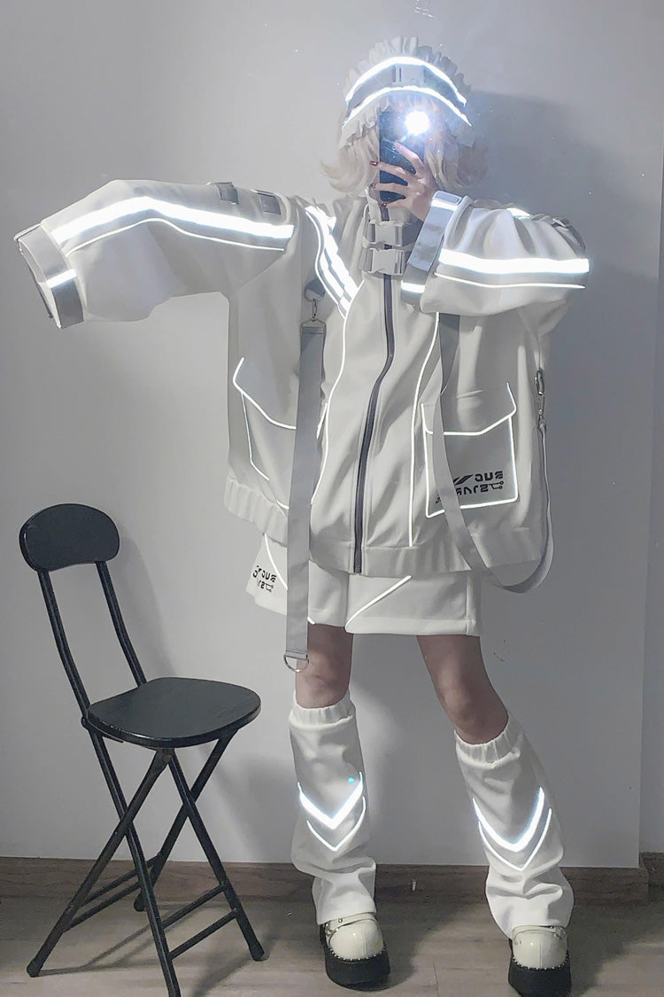 Cyberpunk Functional Print Jirai Kei Sports Coat - 2 Colors