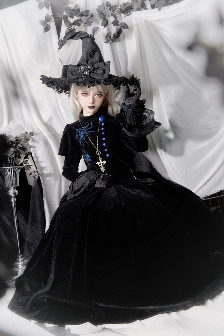 Gothic Corset Dress with Embroidery and Fishbone Detail - Night Poems, 2 Hues