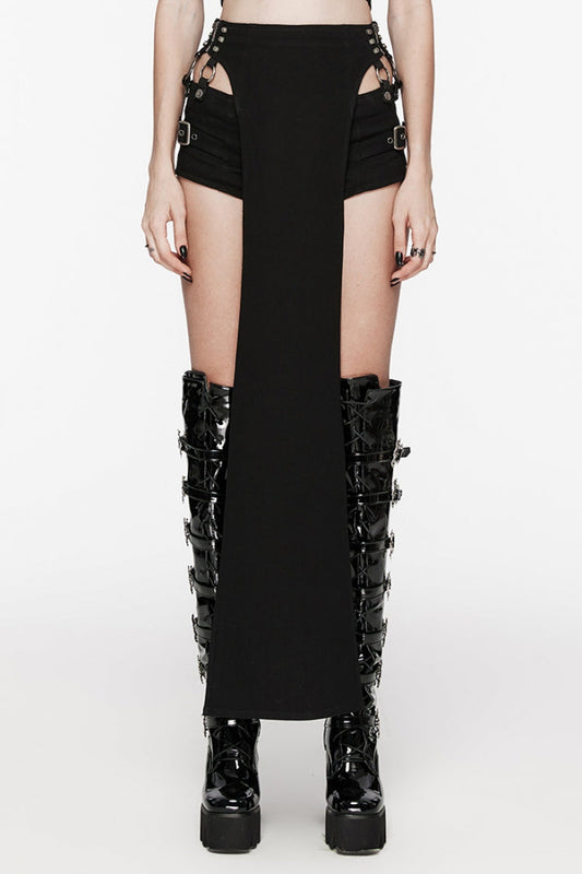 Punk Removable Shorts with Buckle and Rivet Details