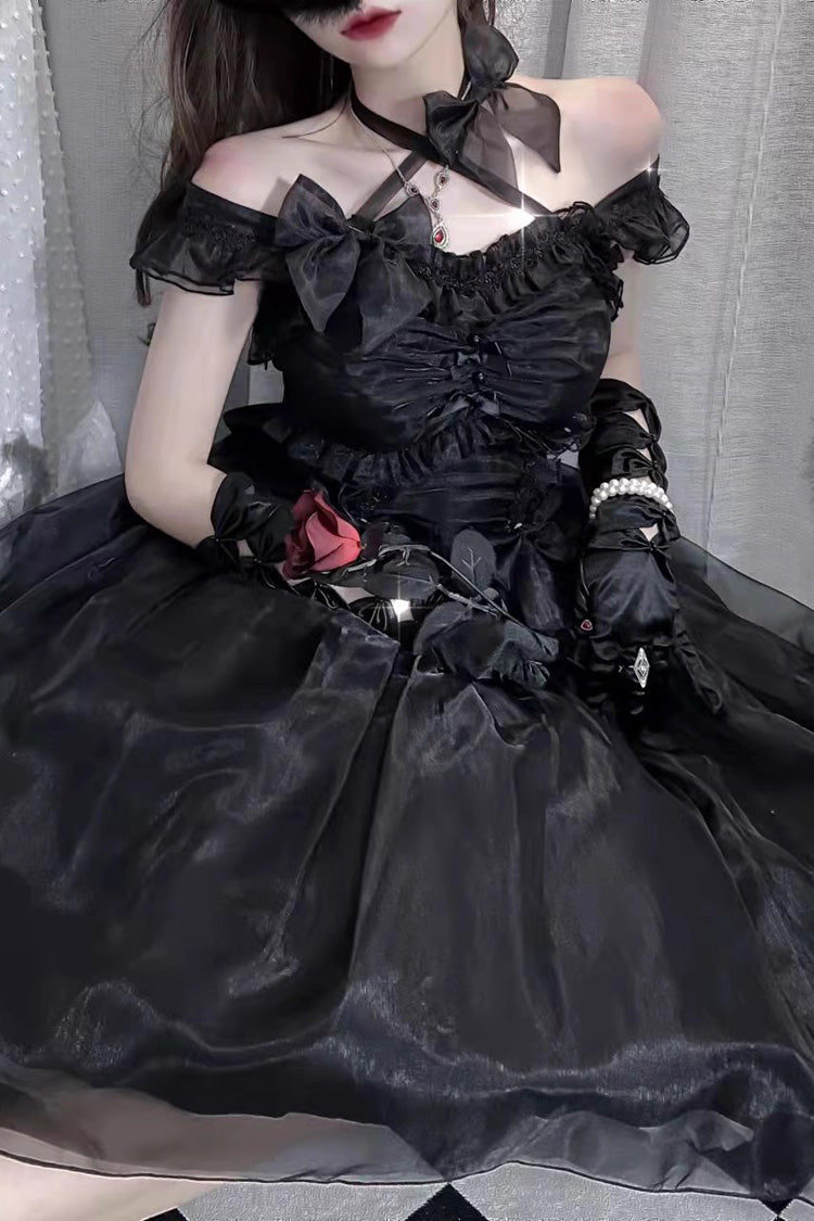 Spring Confession Ruffle Bow Mesh Sweet Lolita Jumper Dress 2 Colors