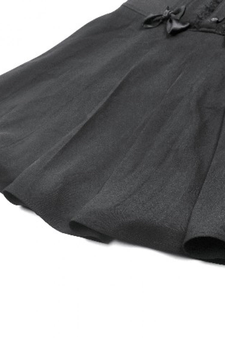 Peter Pan Collar Sleeveless Bowknot Pleated Gothic Graduation Dress