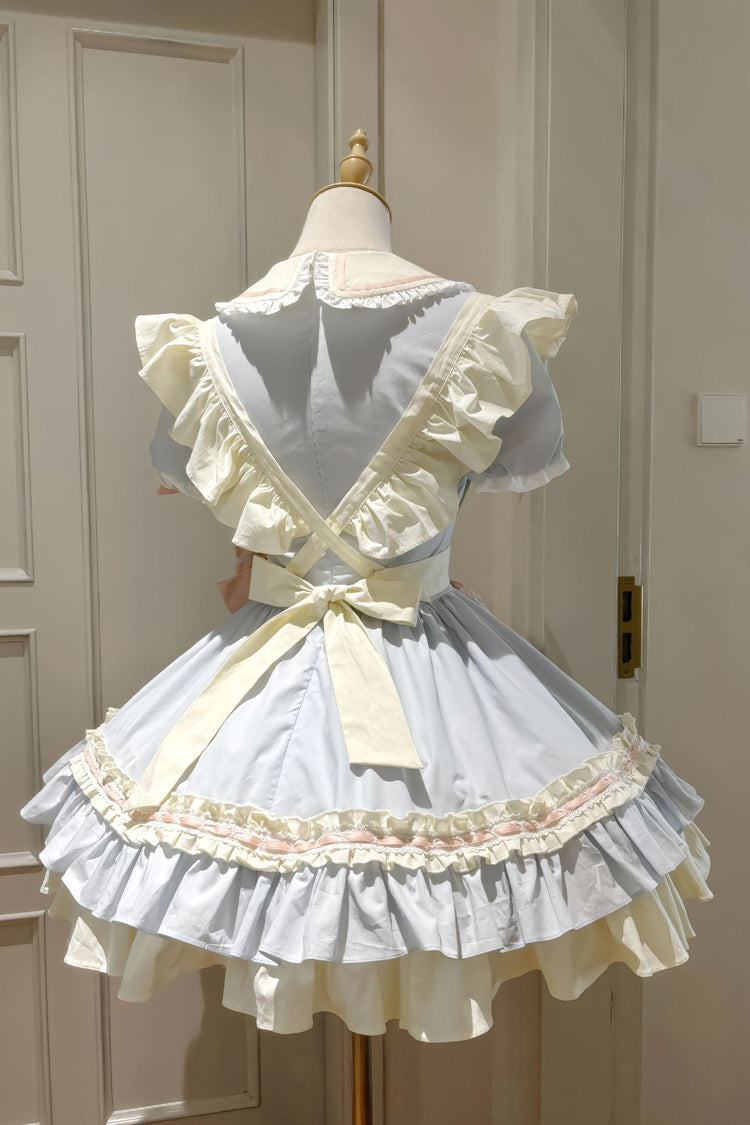 Cookies Short Sleeved Ruffled Sweet Lolita Tiered Dress - Maid Style