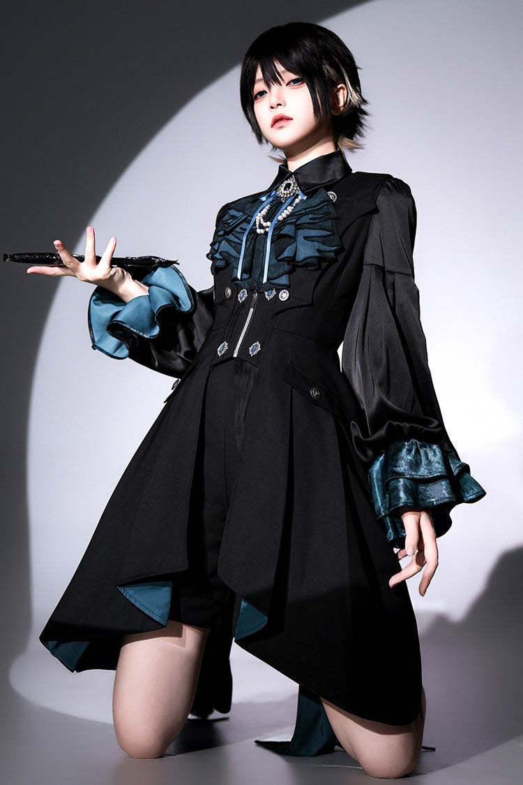 Ebony Long-Sleeve Gothic Ouji 4-Piece Ensemble - Deep Music