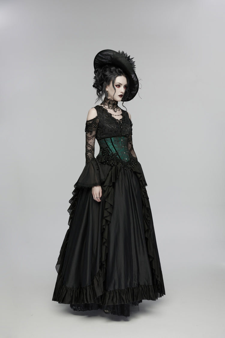 Gothic Corset with Tassels and Lace-Up