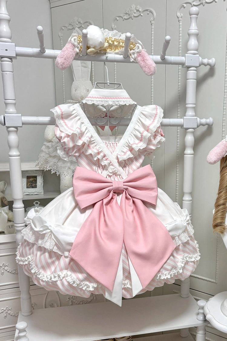 Puppy Pastry Chef Asymmetric Sweet Lolita Dress with Printed Ruffles