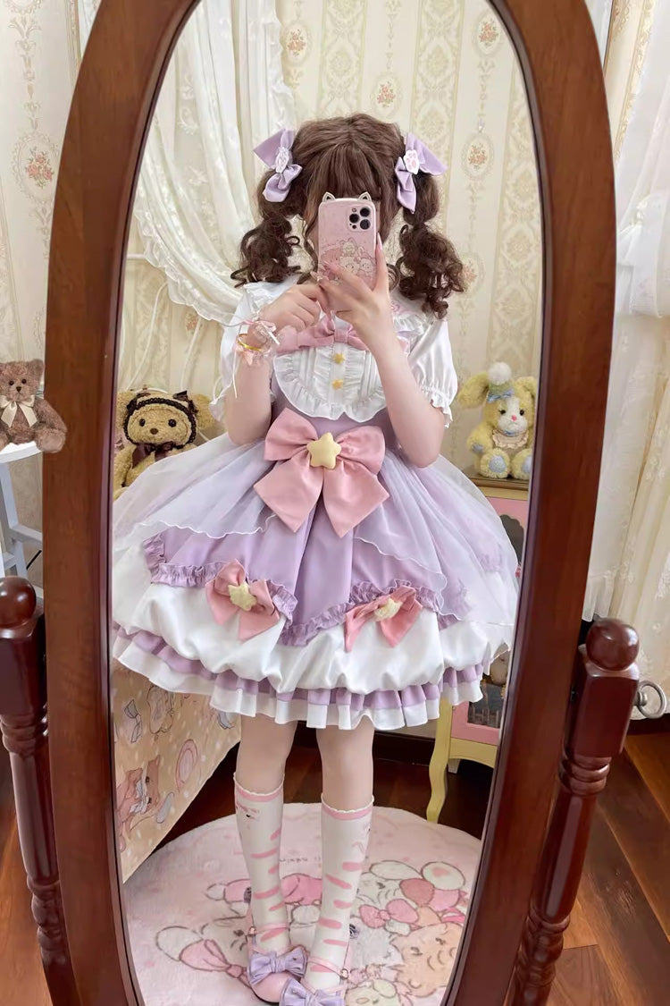 Wishing Star Bowknot JSK Dress with Bud Accents
