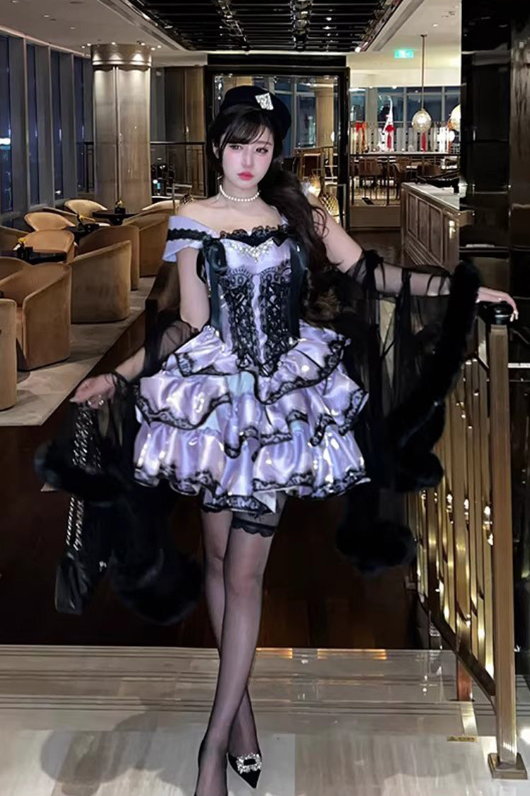 Violet Heart Love Poems Sleeveless Triple Ruffled Lace-Up JSK