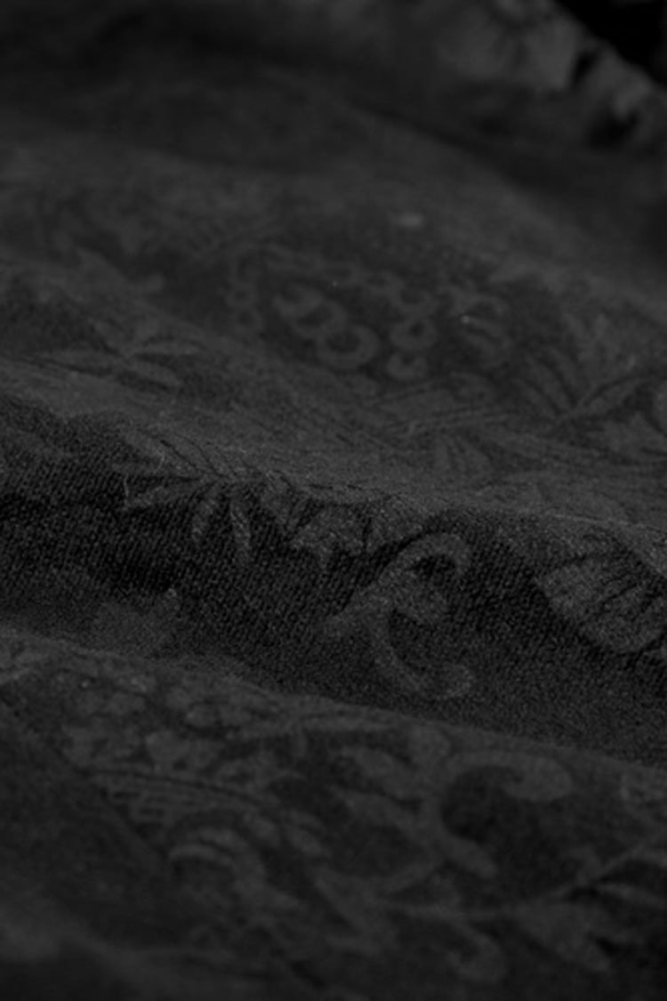Men's Gothic Vest with Swallowtail Hem & Print, Double-Breasted