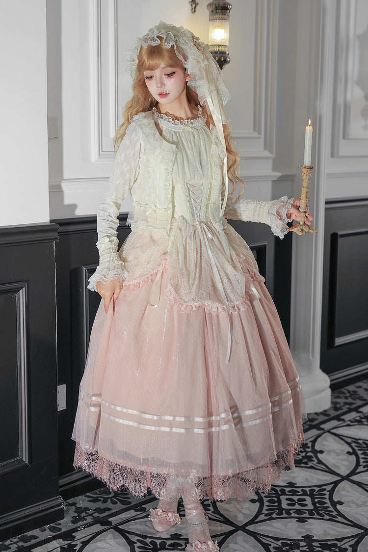 Halterneck Sleeveless Printed Lace Corset Lolita JSK Set