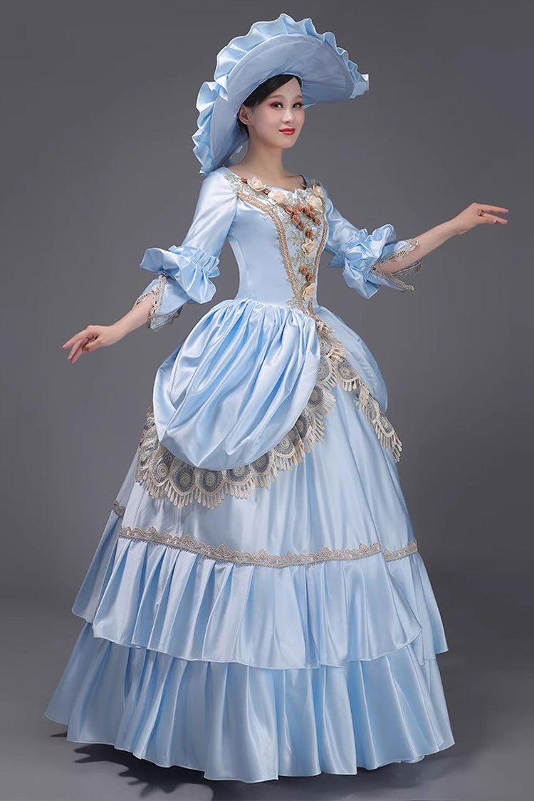 Blue 3D Floral Ruffled Cardigan - Sweet Vintage Victorian Dress