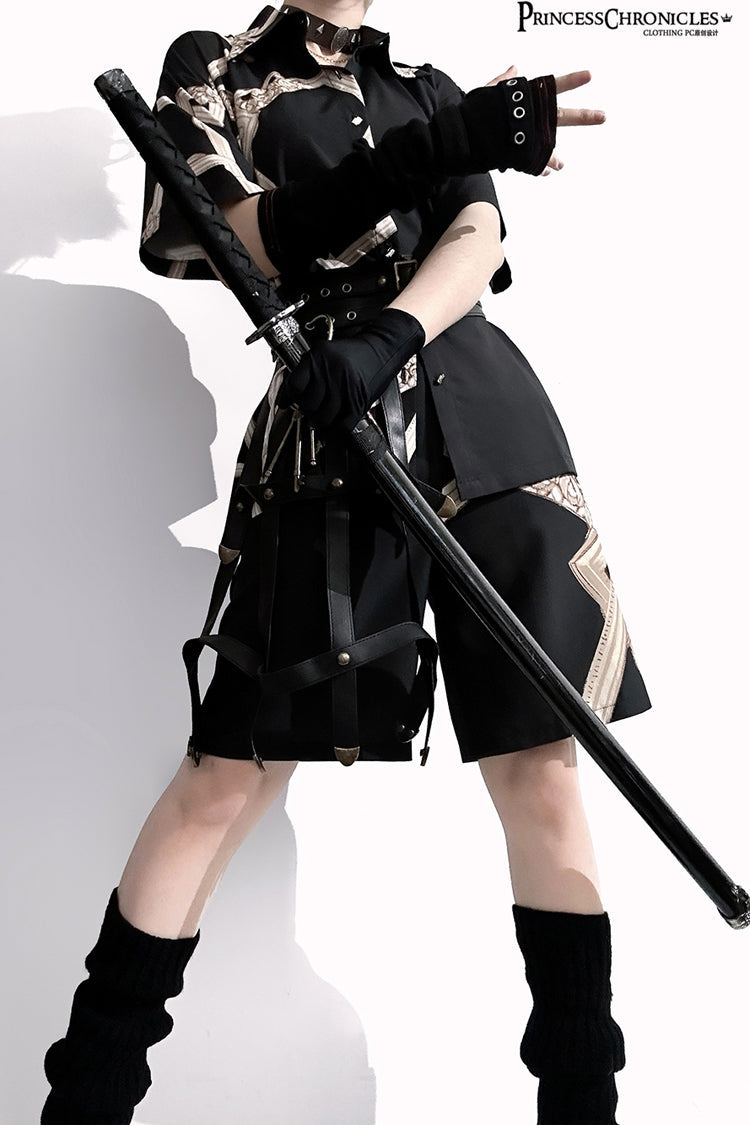 Ebony Ouji Prince Blouse with Print - Dream Void Mirror