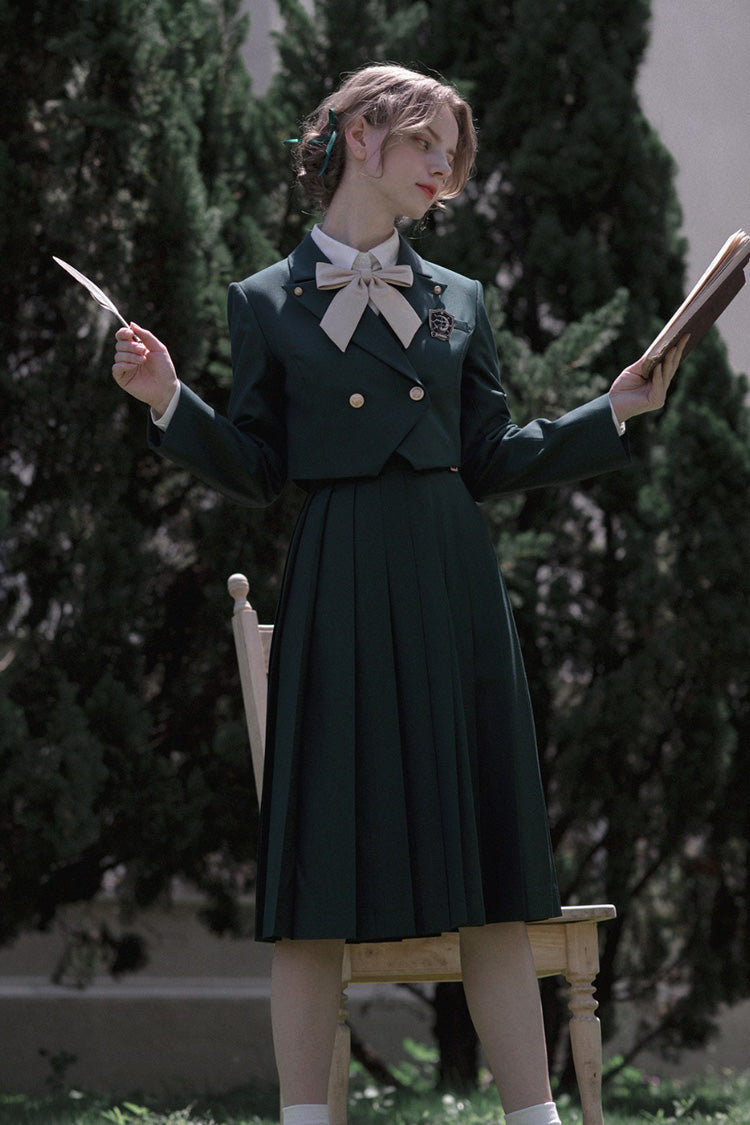 Green Artemis Collegiate Elegant Lolita Jumper Dress