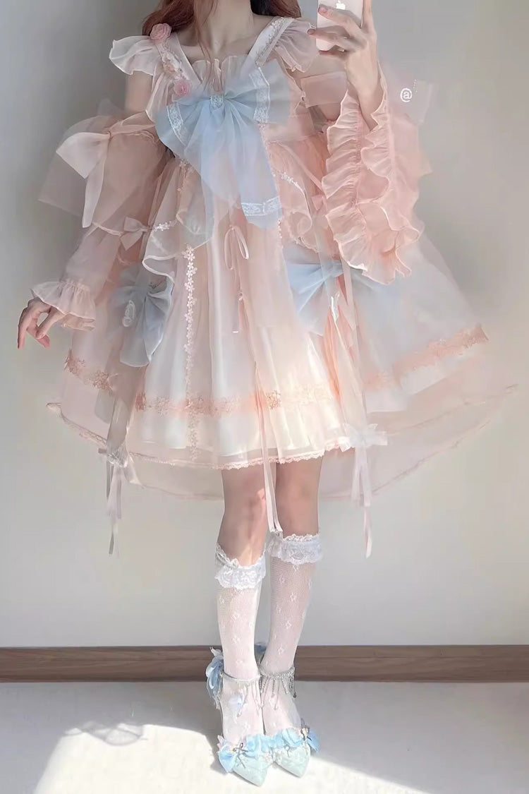 Multicolor Bow Print Sweet Lolita JSK with Chinese Inspired Details