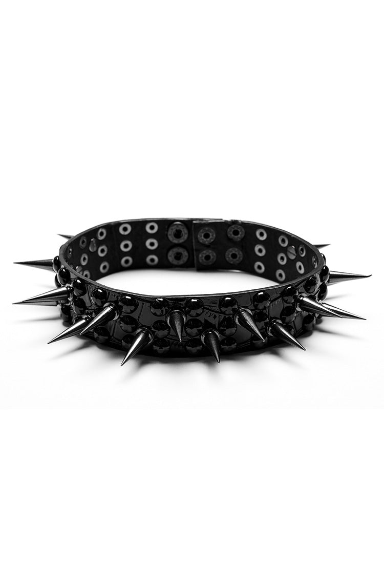Faux Leather Steampunk Choker with Rivets for Women