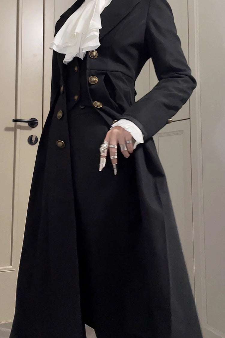 Slim Gothic Trench Coat with Long Sleeves - Paranoid's Punishment, 2 Shades