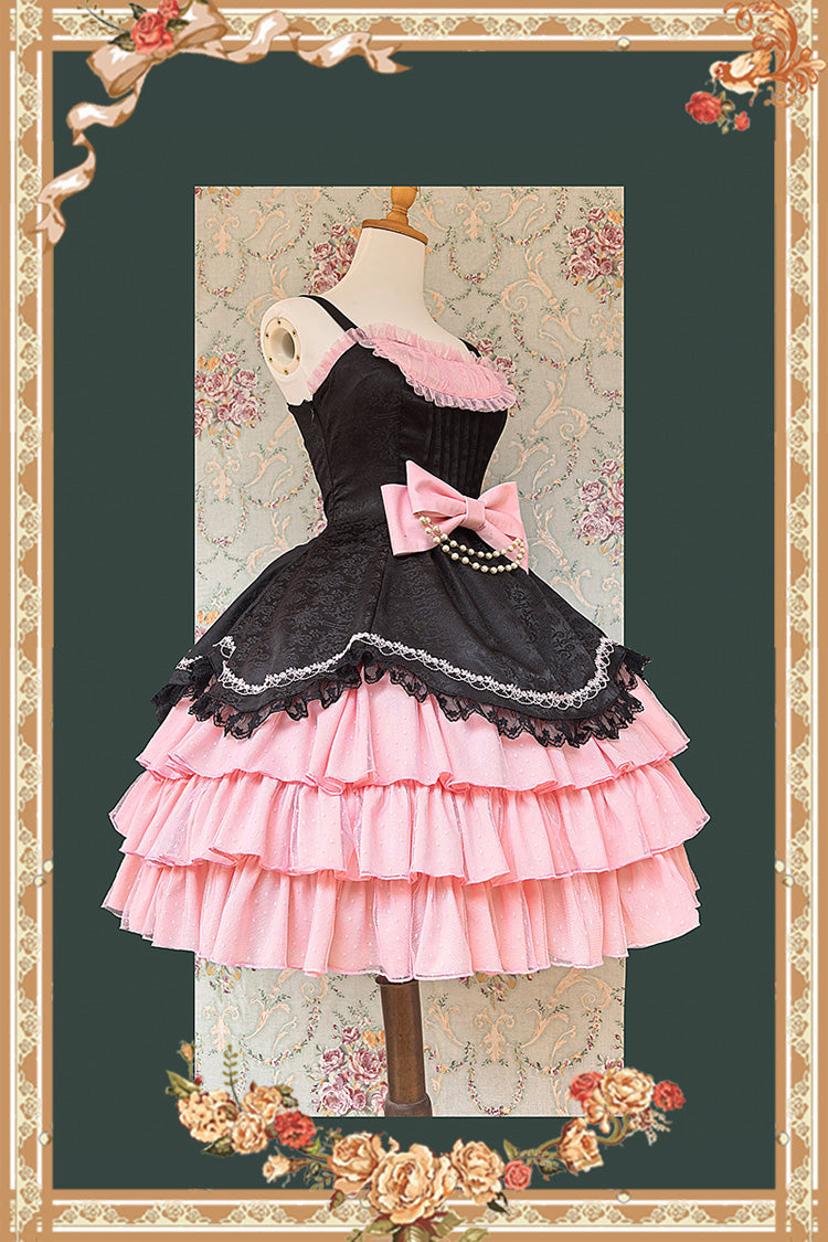 Pearl Box Slim Sweet Elegant Lolita JSK with Triple-Layered Bowknot