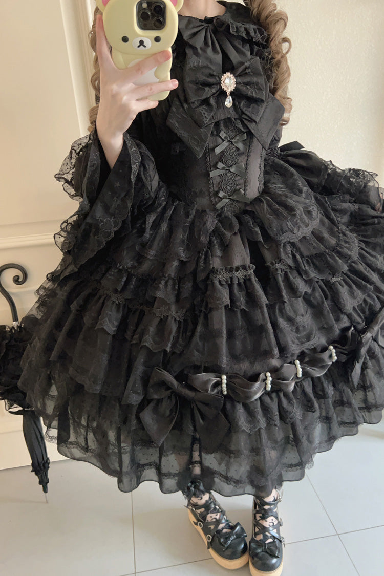 Noir Doll Multi-Bow Lace Princess Gown - Dream Prologue