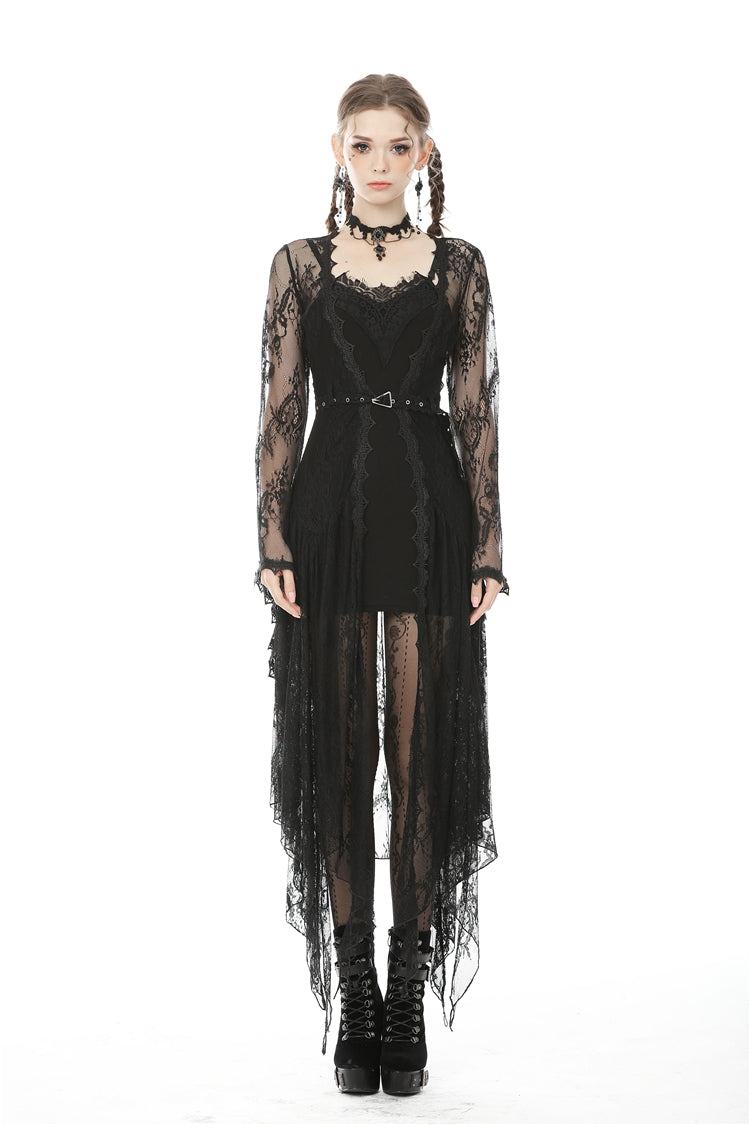 Black Lace Slim-Fit Daily Bodycon Dress