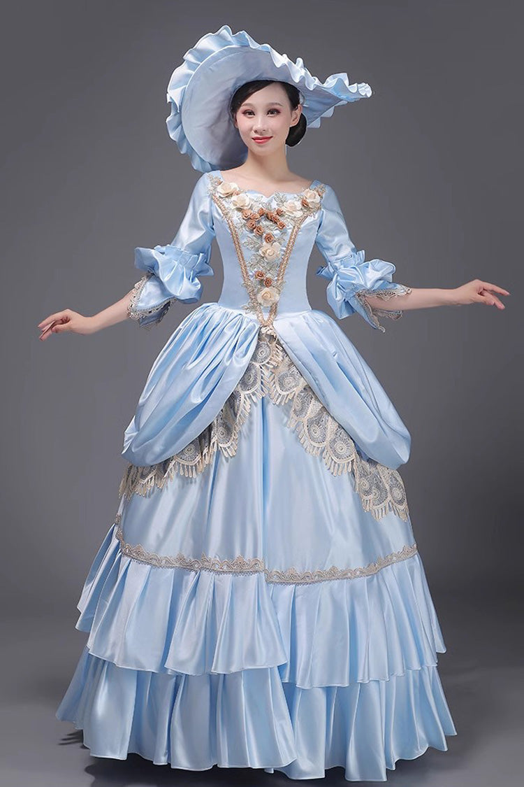 Blue 3D Floral Ruffled Cardigan - Sweet Vintage Victorian Dress