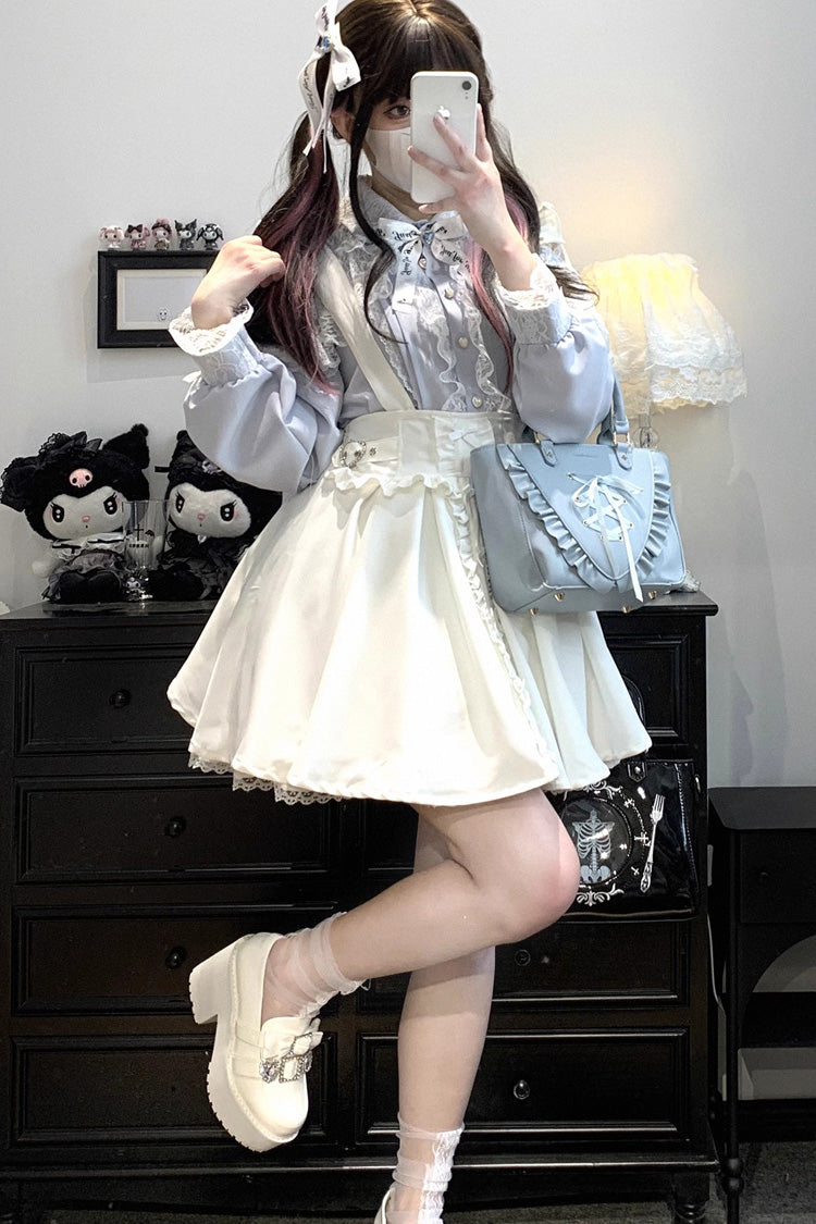 Dolls Only Ruffle Bow Lace Lace-Up Sweet Jirai Kei Strap Dress 4 Colors