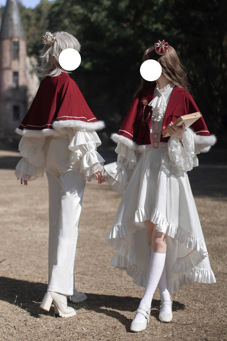 Ivory Ouji Skirt Pants with Ruffled Long Sleeves - Day and Night Song