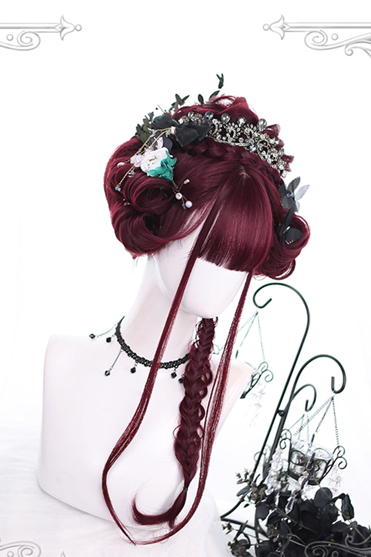 Layered Curly Tail Dark Red Lolita Wig