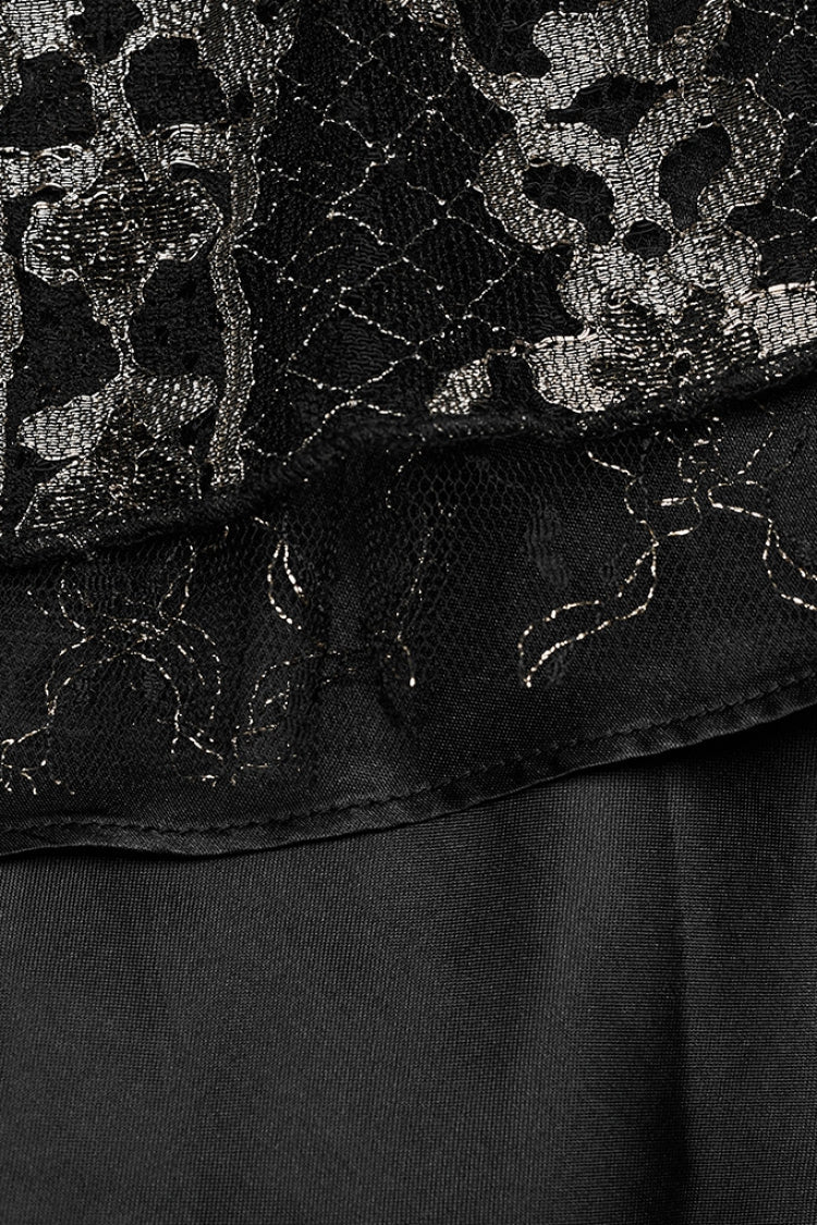 Gothic Dress with Mesh and Stitching
